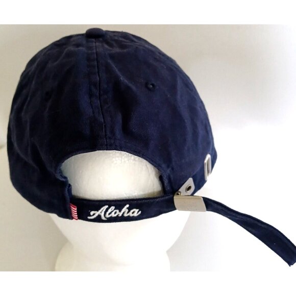Herschel Unisex Cap Adjustable Baseball Hat Dark Blue Adult Bird Logo RARE - Picture 4 of 10